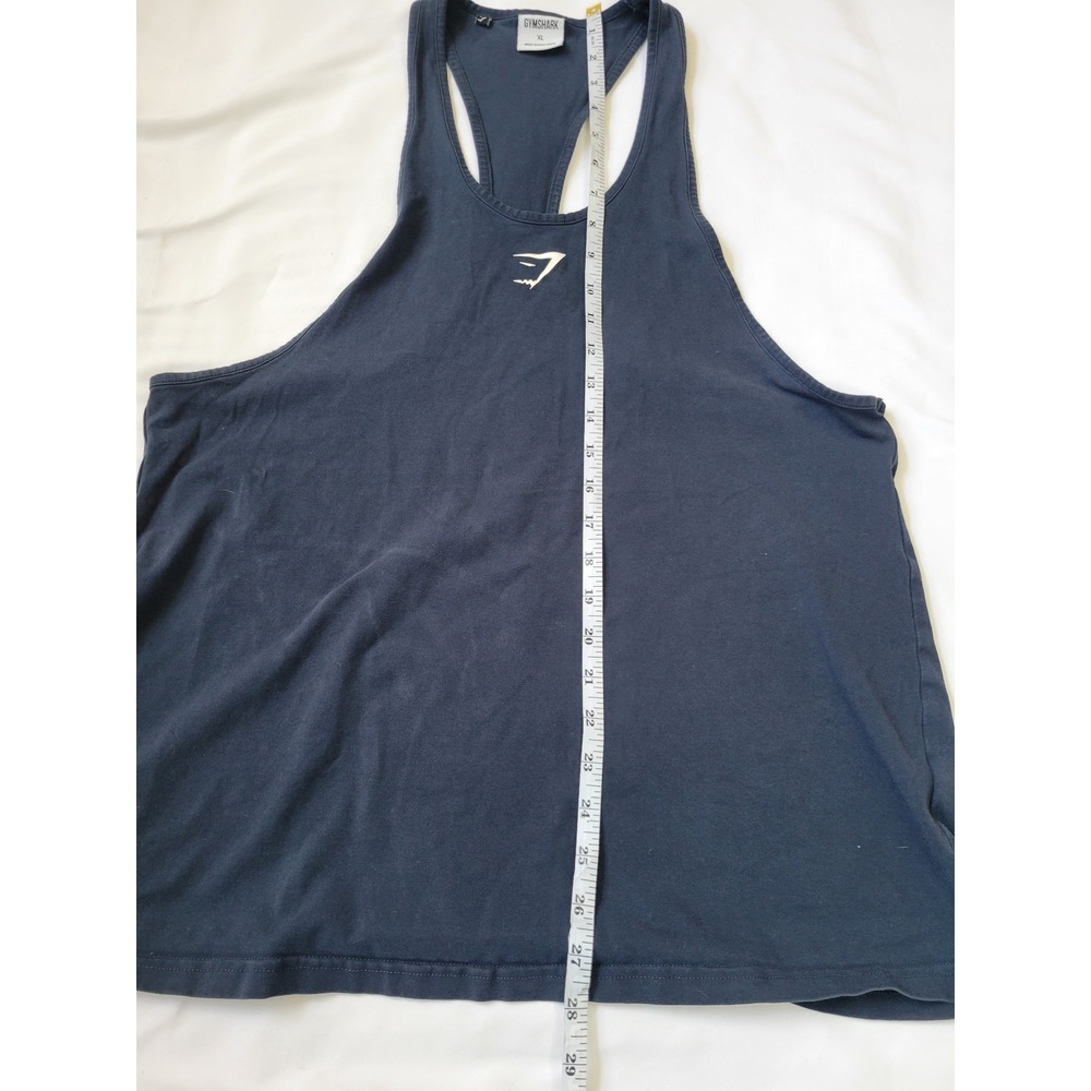 Gymshark Mens XL Navy Blue Stringer Tank Top Racerback Gym Training Fitness - Picture 6 of 9